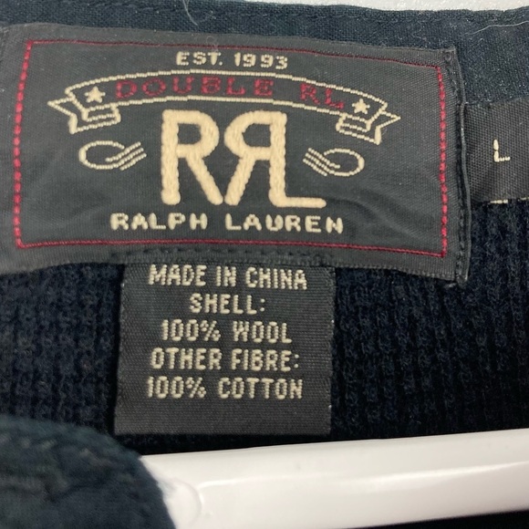 RALPH LAUREN Wool Blend Long Sleeve Men’s Thermal Henley Shirt - Picture 3 of 9